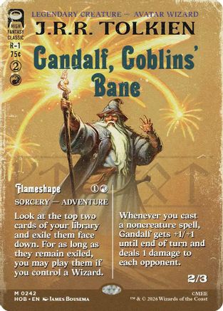 Gandalf, Goblins' Bane (Borderless)  [Foil]  (HOB-242) - [The Hobbit]