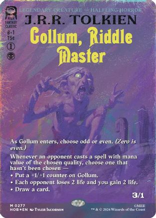 Gollum, Riddle Master (Borderless) (Surge Foil)  [Foil]  (HOB-277) - [The Hobbit]