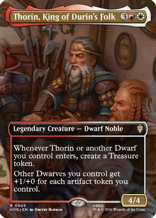 Thorin, King of Durin's Folk (Borderless)  [Foil]  (HOC-003) - [The Hobbit: Eternal-Legal]
