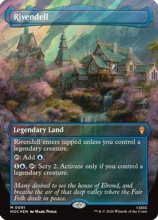Rivendell (Borderless) (Surge Foil)  [Foil]  (HOC-091) - [The Hobbit: Eternal-Legal]