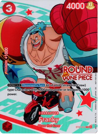 Franky (Round 1 Promo) (ST21-011) - [One Piece Promotion Cards] Foil