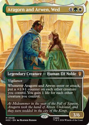 Aragorn and Arwen, Wed (Borderless)  [Foil]  (HOC-028) - [The Hobbit: Eternal-Legal]