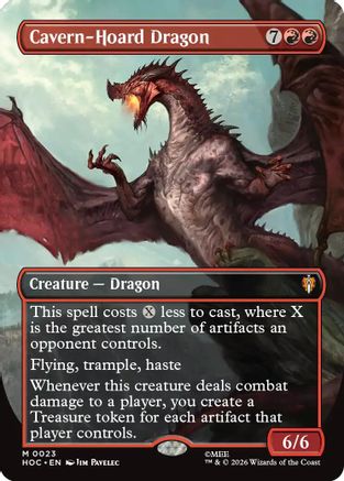 Cavern-Hoard Dragon (Borderless)  [Foil]  (HOC-023) - [The Hobbit: Eternal-Legal]