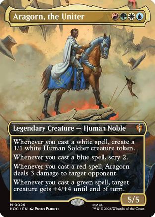Aragorn, the Uniter (Borderless)  [Foil]  (HOC-029) - [The Hobbit: Eternal-Legal]