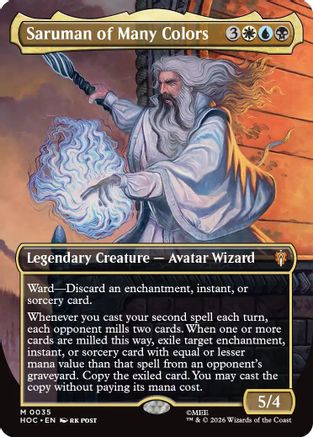 Saruman of Many Colors (Borderless)  [Foil]  (HOC-035) - [The Hobbit: Eternal-Legal]