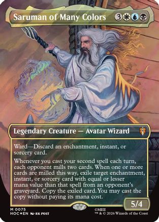 Saruman of Many Colors (Borderless) (Surge Foil)  [Foil]  (HOC-075) - [The Hobbit: Eternal-Legal]