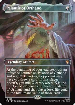 Palantir of Orthanc (Borderless) (Surge Foil)  [Foil]  (HOC-085) - [The Hobbit: Eternal-Legal]