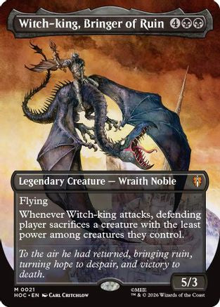 Witch-king, Bringer of Ruin (Borderless)  [Foil]  (HOC-021) - [The Hobbit: Eternal-Legal]