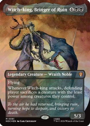 Witch-king, Bringer of Ruin (Borderless) (Surge Foil)  [Foil]  (HOC-061) - [The Hobbit: Eternal-Legal]