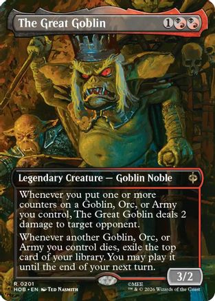 The Great Goblin (Borderless)  [Foil]  (HOB-201) - [The Hobbit]