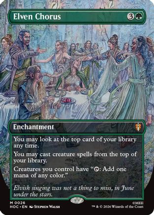 Elven Chorus (Borderless)  [Foil]  (HOC-026) - [The Hobbit: Eternal-Legal]