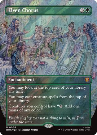 Elven Chorus (Borderless) (Surge Foil)  [Foil]  (HOC-066) - [The Hobbit: Eternal-Legal]