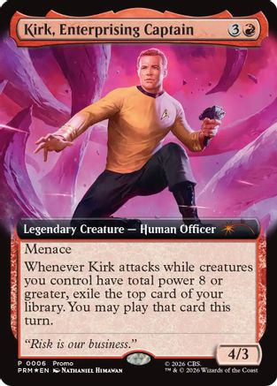 Kirk, Enterprising Captain (Extended Art)  [Foil]  (MEDIA-006) - [Media Promos]