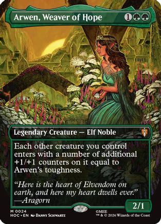 Arwen, Weaver of Hope (Borderless)  [Foil]  (HOC-024) - [The Hobbit: Eternal-Legal]