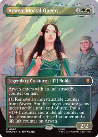 Arwen, Mortal Queen (Borderless) (Surge Foil)  [Foil]  (HOC-070) - [The Hobbit: Eternal-Legal]