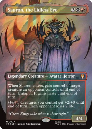 Sauron, the Lidless Eye (Borderless) (Surge Foil)  (HOC-077) - [The Hobbit: Eternal-Legal]