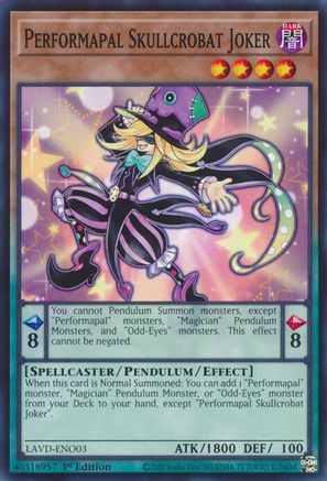 Performapal Skullcrobat Joker [LAVD-ENO03] - Legendary Arc-V Decks 1st Edition - Common / Short Print