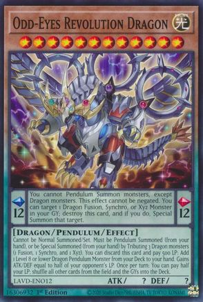 Odd-Eyes Revolution Dragon [LAVD-ENO12] - Legendary Arc-V Decks 1st Edition - Common / Short Print