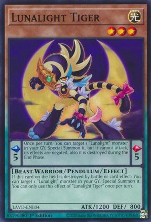 Lunalight Tiger [LAVD-ENL04] - Legendary Arc-V Decks 1st Edition - Common / Short Print