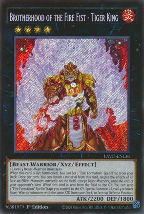 Brotherhood of the Fire Fist - Tiger King [LAVD-ENL36] - Legendary Arc-V Decks 1st Edition - Secret Rare