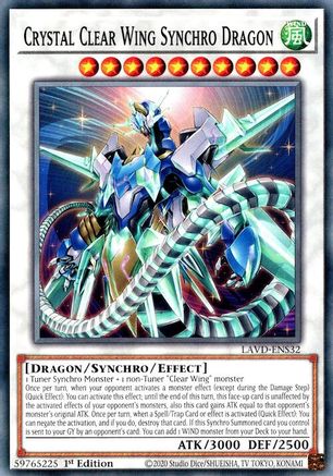 Crystal Clear Wing Synchro Dragon [LAVD-ENS32] - Legendary Arc-V Decks 1st Edition - Common / Short Print