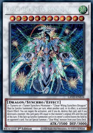 Crystal Clear Wing Over Synchro Dragon [LAVD-ENS34] - Legendary Arc-V Decks 1st Edition - Secret Rare