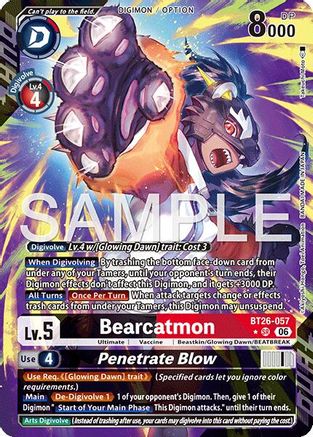 Bearcatmon // Penetrate Blow (Alternate Art) (BT26-057) - [Timeless Bonds] Foil