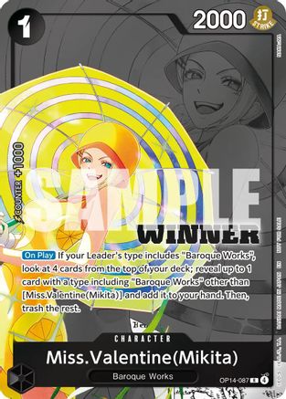 Miss.Valentine(Mikita) (Winner Pack 2026 Vol. 3) (OP14-087) - [One Piece Promotion Cards] Foil