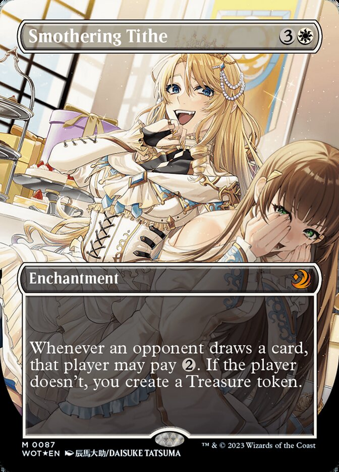 Smothering Tithe (Anime Borderless) (Confetti Foil) [Wilds of Eldraine: Enchanting Tales] - Trinity Hobby