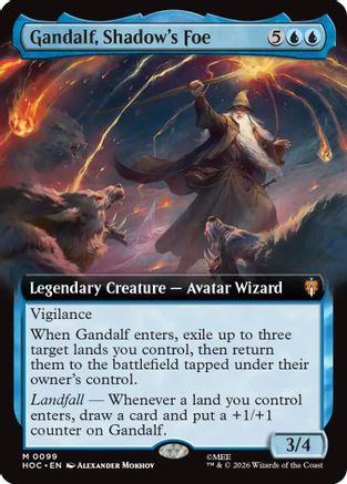 Gandalf, Shadow's Foe (Extended Art)  [Foil]  (HOC-099) - [The Hobbit: Eternal-Legal]