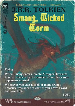 Smaug, Wicked Worm (Borderless)  [Foil]  (HOB-245) - [The Hobbit]