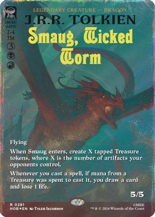 Smaug, Wicked Worm (Borderless) (Surge Foil)  [Foil]  (HOB-281) - [The Hobbit]