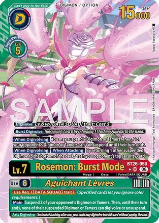 Rosemon: Burst Mode // Aguichant Levres (Alternate Art) (BT26-050) - [Timeless Bonds] Foil
