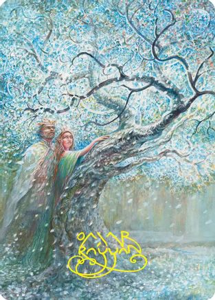 Flowering of the White Tree Art Card (Gold-Stamped Signature)  (ASHOB-027) - [Art Series: The Hobbit]