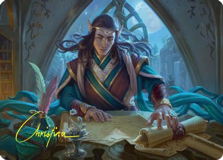 Elrond, Moon-Reader Art Card (Gold-Stamped Signature)  (ASHOB-009) - [Art Series: The Hobbit]