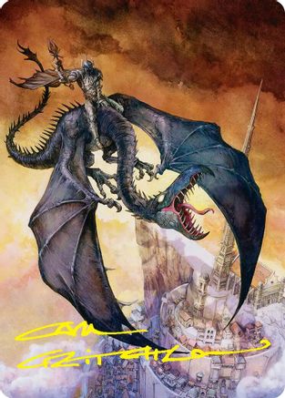 Witch-king, Bringer of Ruin Art Card (Gold-Stamped Signature)  (ASHOB-032) - [Art Series: The Hobbit]