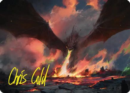 Smaug, the Great Calamity Art Card (Gold-Stamped Signature)  (ASHOB-017) - [Art Series: The Hobbit]