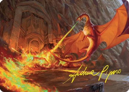 Smaug's Fury Art Card (Gold-Stamped Signature)  (ASHOB-018) - [Art Series: The Hobbit]