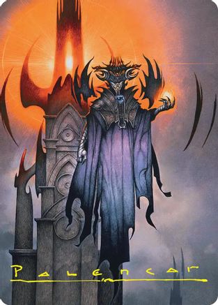 Sauron, the Lidless Eye Art Card (Gold-Stamped Signature)  (ASHOB-036) - [Art Series: The Hobbit]
