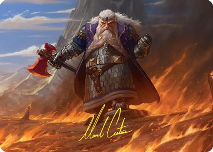 Dain of the Ancient Halls Art Card (Gold-Stamped Signature)  (ASHOB-048) - [Art Series: The Hobbit]