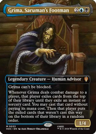 Grima, Saruman's Footman (Borderless)  [Foil]  (HOC-033) - [The Hobbit: Eternal-Legal]