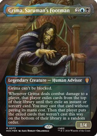 Grima, Saruman's Footman (Borderless) (Surge Foil)  [Foil]  (HOC-073) - [The Hobbit: Eternal-Legal]