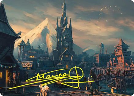 Lake-town Art Card (Gold-Stamped Signature)  (ASHOB-024) - [Art Series: The Hobbit]