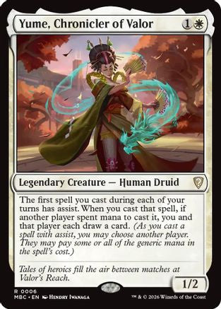 Yume, Chronicler of Valor  [Foil]  (-006) - [Mystery Booster Commander Edition]