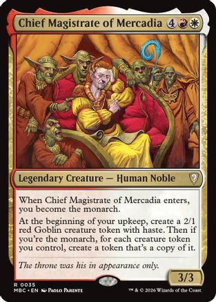 Chief Magistrate of Mercadia  (-035) - [Mystery Booster Commander Edition]