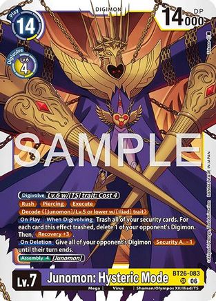 Junomon: Hysteric Mode (BT26-083) - [Timeless Bonds] Foil