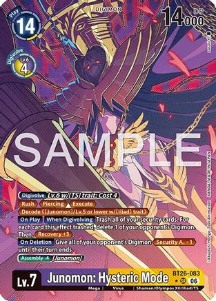 Junomon: Hysteric Mode (Alternate Art) (BT26-083) - [Timeless Bonds] Foil