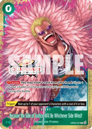 Because the Side of Justice Will Be Whichever Side Wins!! (CS 26-27 Celebration Pack) (OP05-037) - [One Piece Promotion Cards] Foil