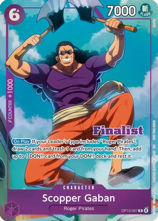 Scopper Gaban (CS 26-27 Finalist Card Set Vol.1) (OP13-067) - [One Piece Promotion Cards] Foil