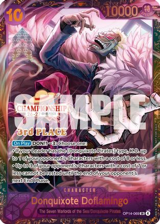 Donquixote Doflamingo (CS 26-27 3rd Place Trophy Card) (OP14-069) - [One Piece Promotion Cards] Foil